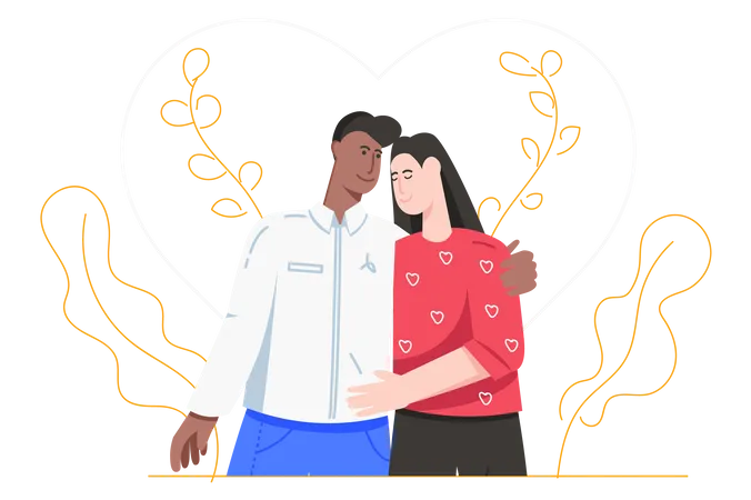 Couple hugging  Illustration