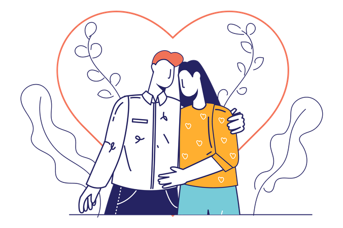 Couple hugging  Illustration