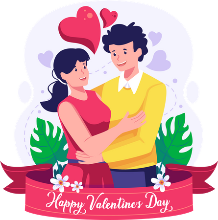 Couple hugging  Illustration