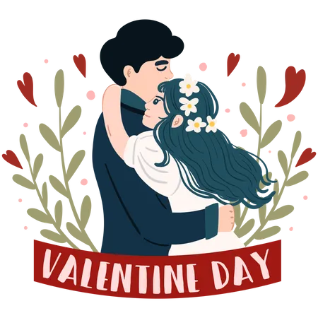 Couple hugging  Illustration