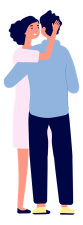 Couple Hugging  Illustration