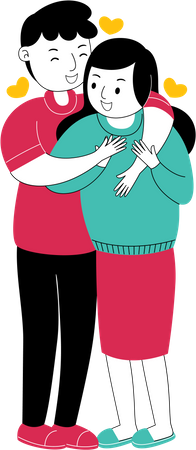 Couple hugging  Illustration