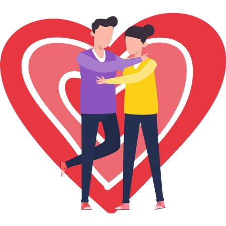 Couple hugging  Illustration