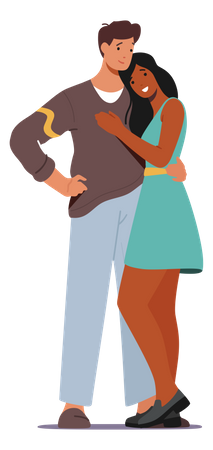 Couple hugging  Illustration