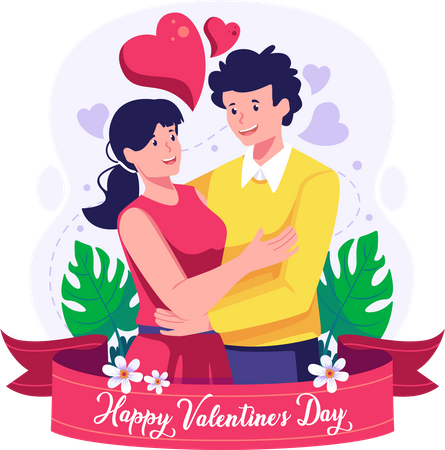 Couple hugging  Illustration
