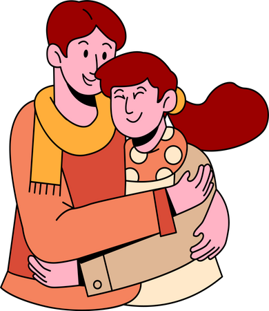Couple hugging in love Illustration