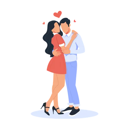 Couple hugging on valentine's day  Illustration