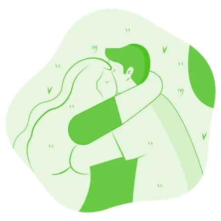 Couple Hugging with each other Illustration