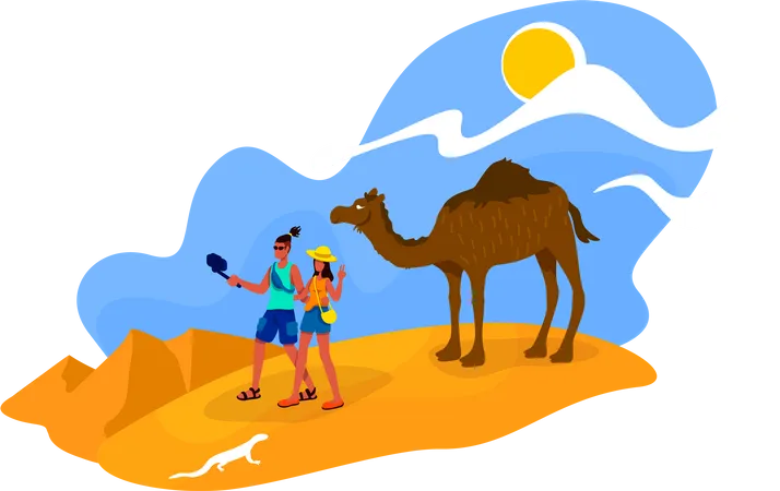 Couple in Africa  Illustration