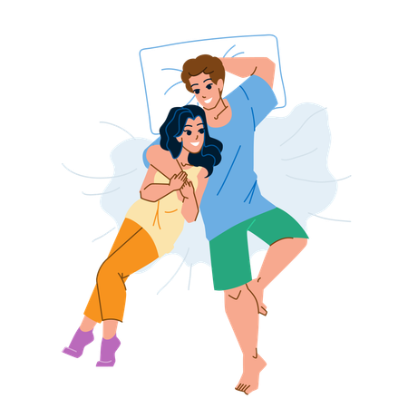 Couple in bed  Illustration