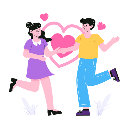 Couple in deep love Illustration