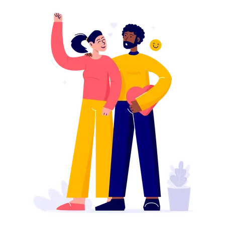 恋するカップル  イラスト