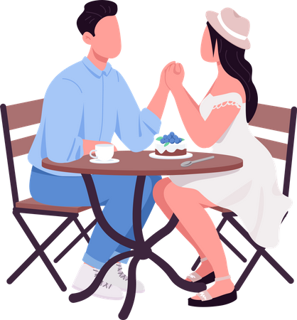 Couple in love holding hands Illustration
