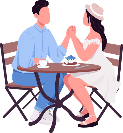 Couple in love holding hands  Illustration