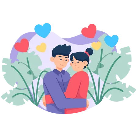 Couple In Love  Illustration