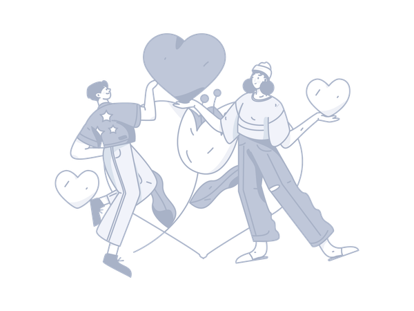 Couple in love  Illustration