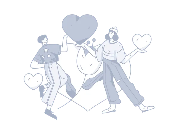 Couple in love  Illustration