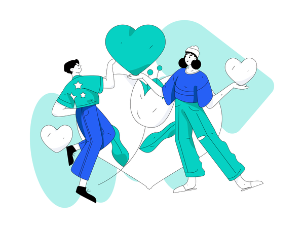 Couple in love  Illustration