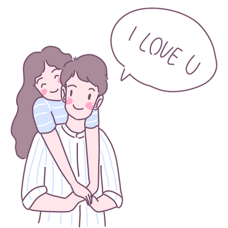 Couple in love  Illustration