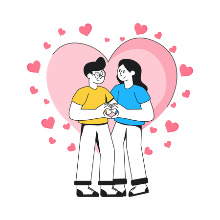 Couple in love  Illustration