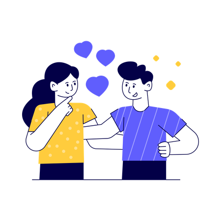 Couple in love  Illustration