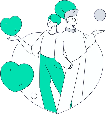 Couple in love  Illustration