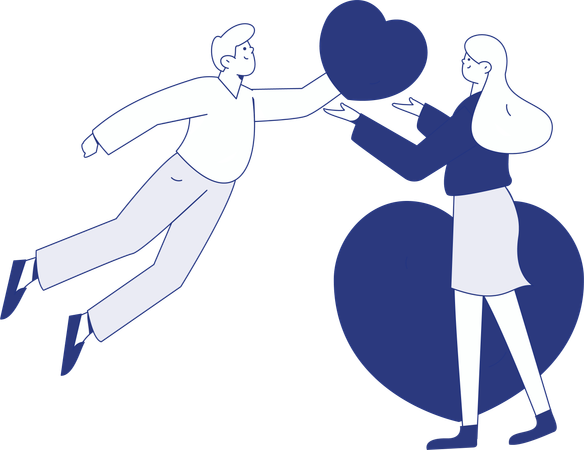 Couple in love  Illustration