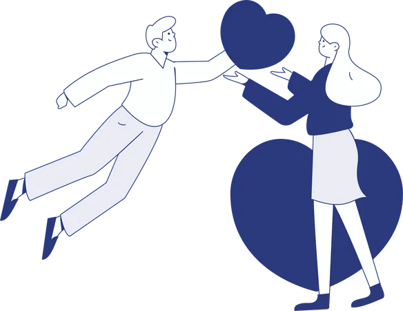 Couple in love  Illustration