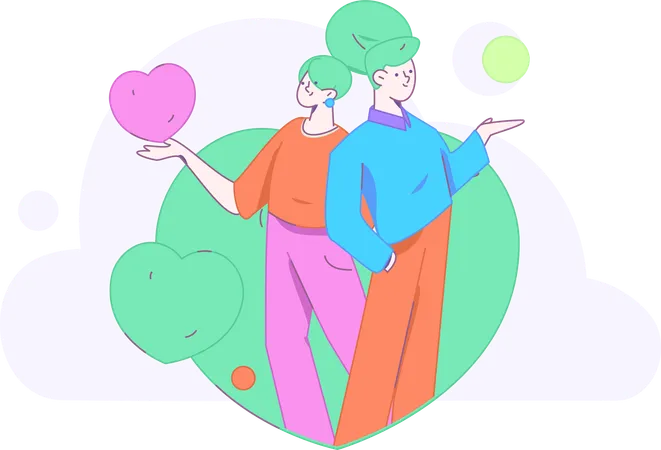 Couple in love  Illustration