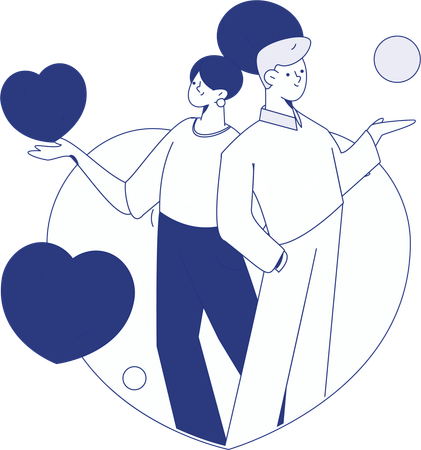 Couple in love  Illustration