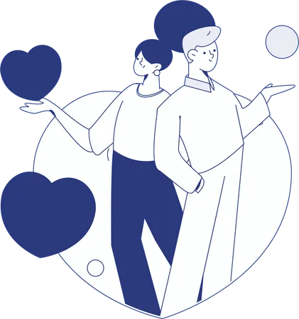 Couple in love  Illustration
