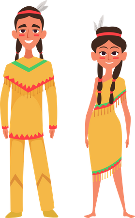 Couple in Mexican dress Illustration