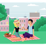 couple in park illustration