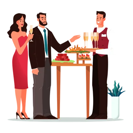 Couple in party Illustration