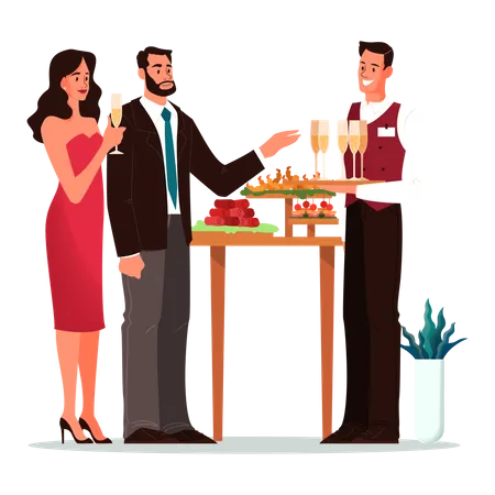 Couple in party  Illustration