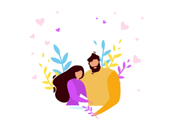 Couple in relationship Illustration