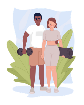 Couple in sports clothing  Illustration