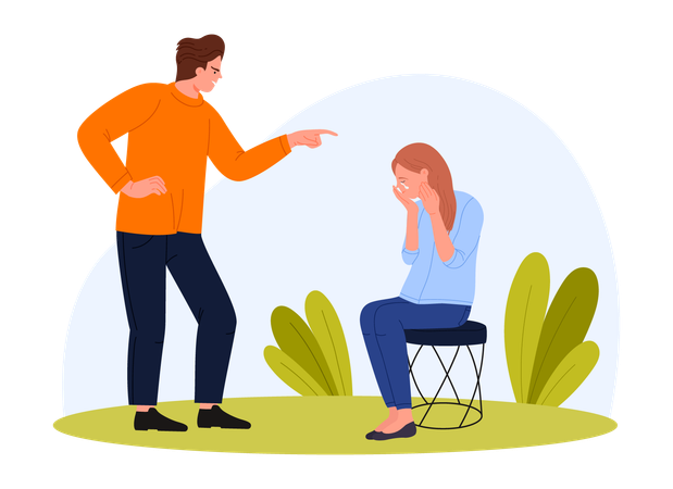 Couple in toxic relationship  Illustration