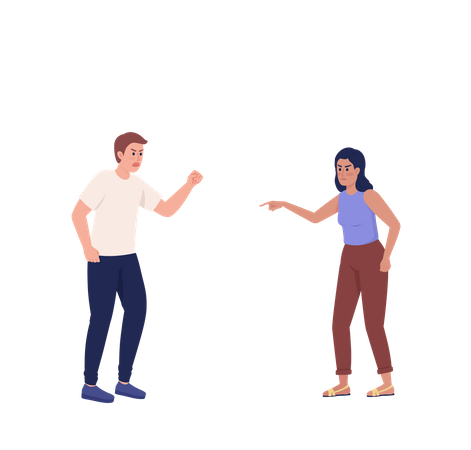 Couple in toxic relationships  Illustration