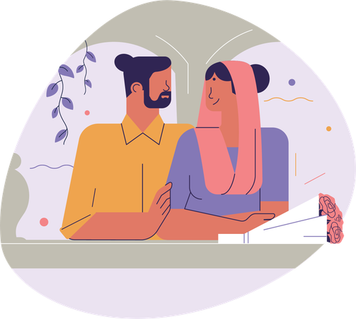 Couple indien en rendez-vous  Illustration