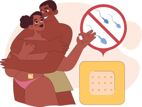Couple intimates for family planning  Illustration