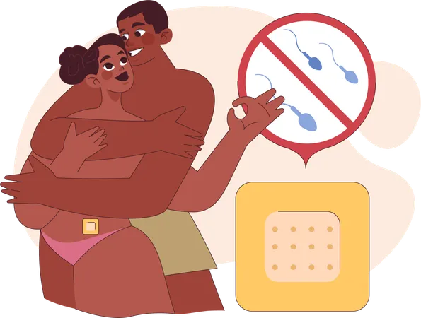 Couple intimates for family planning  Illustration