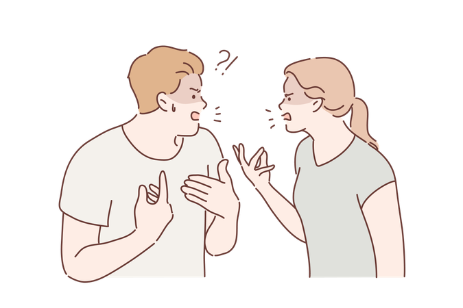 Couple is arguing with each other  Illustration