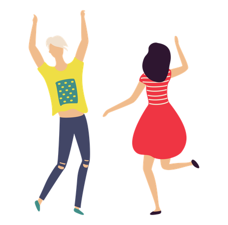 Couple is dancing  Illustration