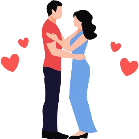 The Couple Is Dancing Illustration