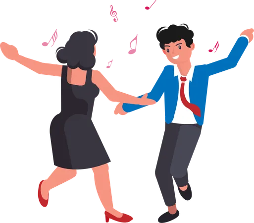 Couple is dancing  Illustration