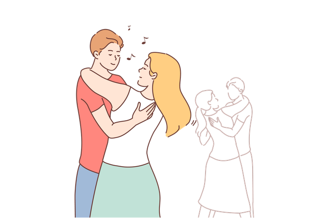 Couple is dancing  Illustration