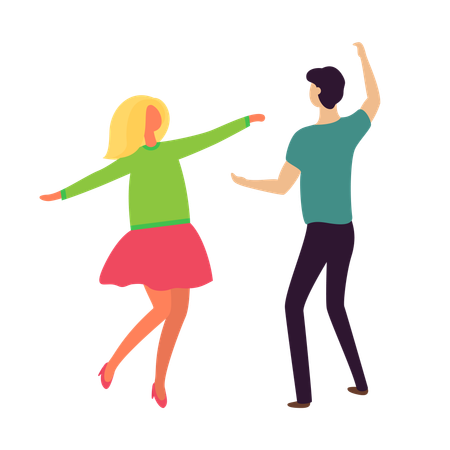 Couple is dancing in show  Illustration