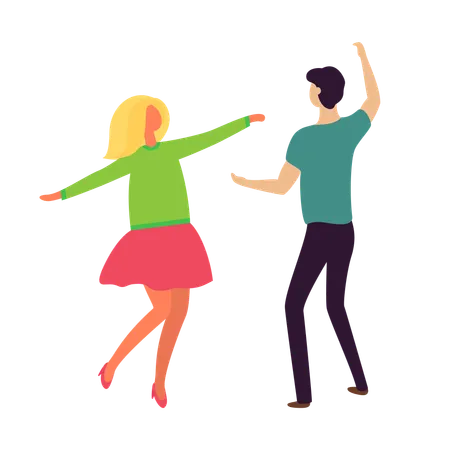 Couple is dancing in show  Illustration