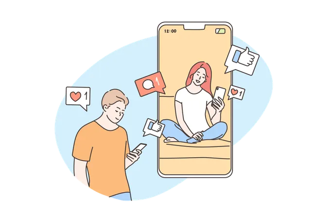 Couple is dating each other  Illustration